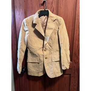 ELDERADO Vintage 80s Mens Tan Corduroy Sport Coat Blazer Jacket Size Medium